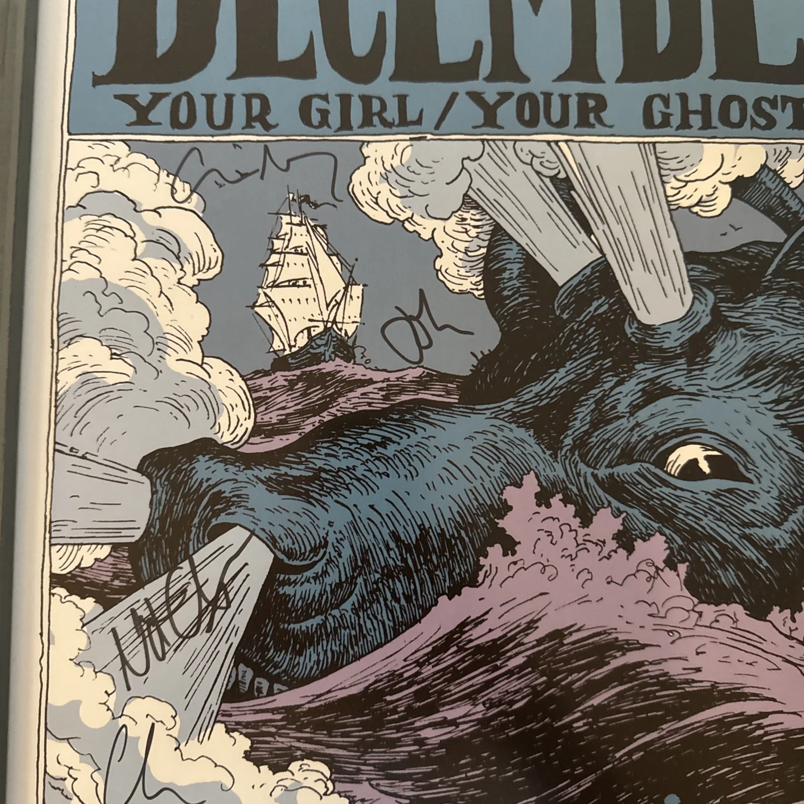 The Decemberists 2018 Your Girl/Your Ghost Tour Autographed Framed Poster 18x24, image 2