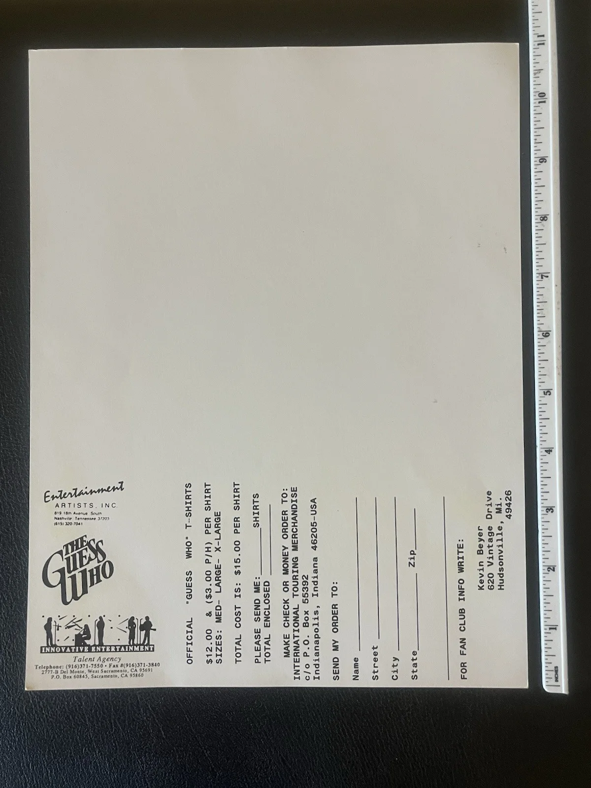The Guess Who Autographed Black & White Fan Club Photo, изображение 4