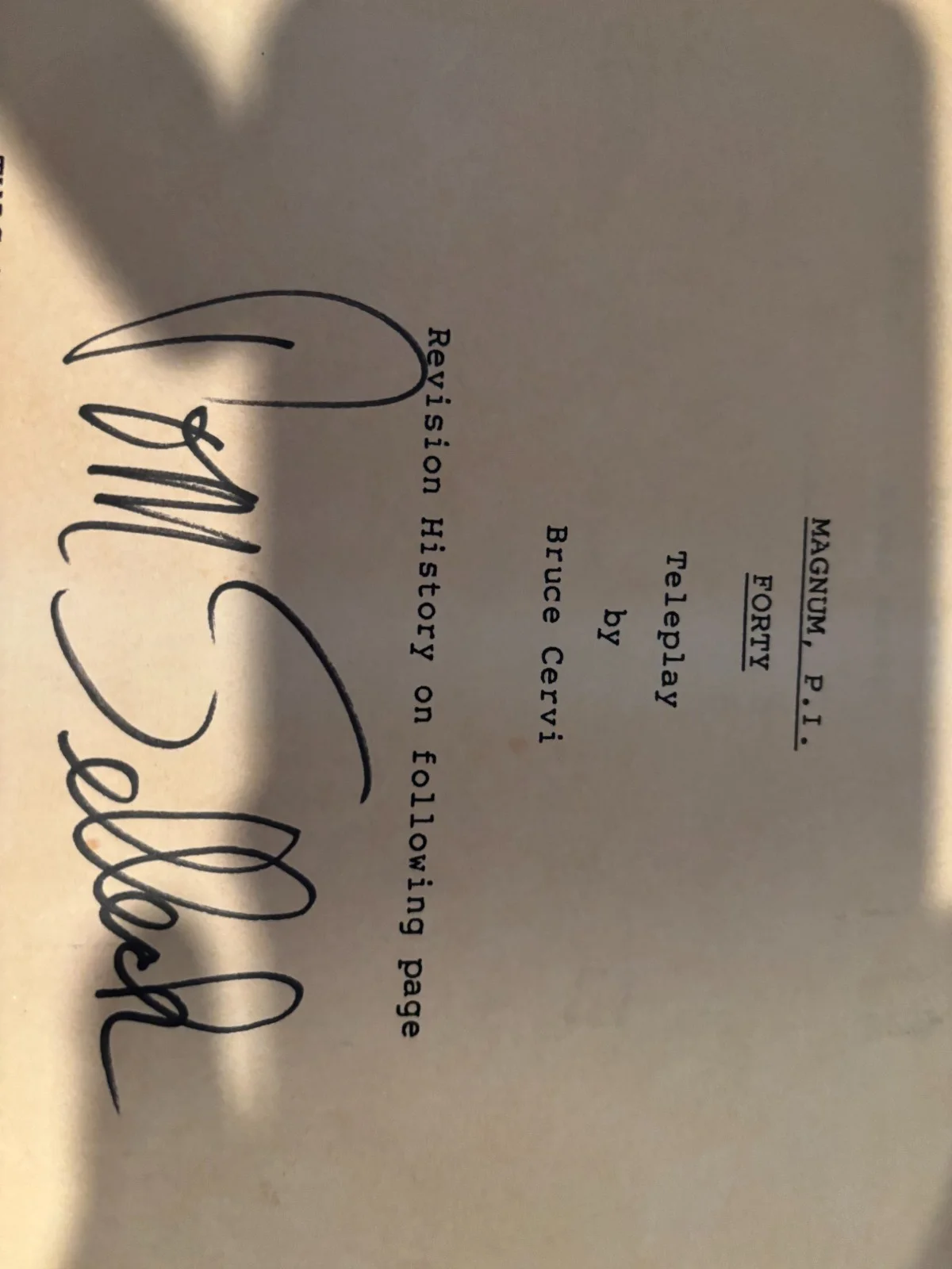 Tom Selleck — Magnum PI 40 Tom Selleck Sgined Orginal 1987 Script, image 2