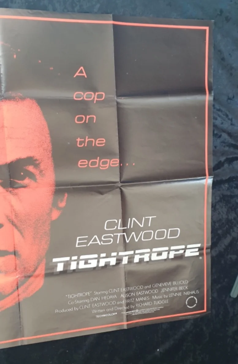 TIGHT ROPE (1984) Original UK Quad Poster Clint Eastwood Folded, image 2