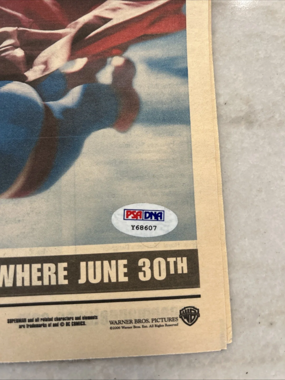 BRANDON ROUTH Signed AUTOGRAPH Superman Returns Daily Planet News Paper Psa, image 3