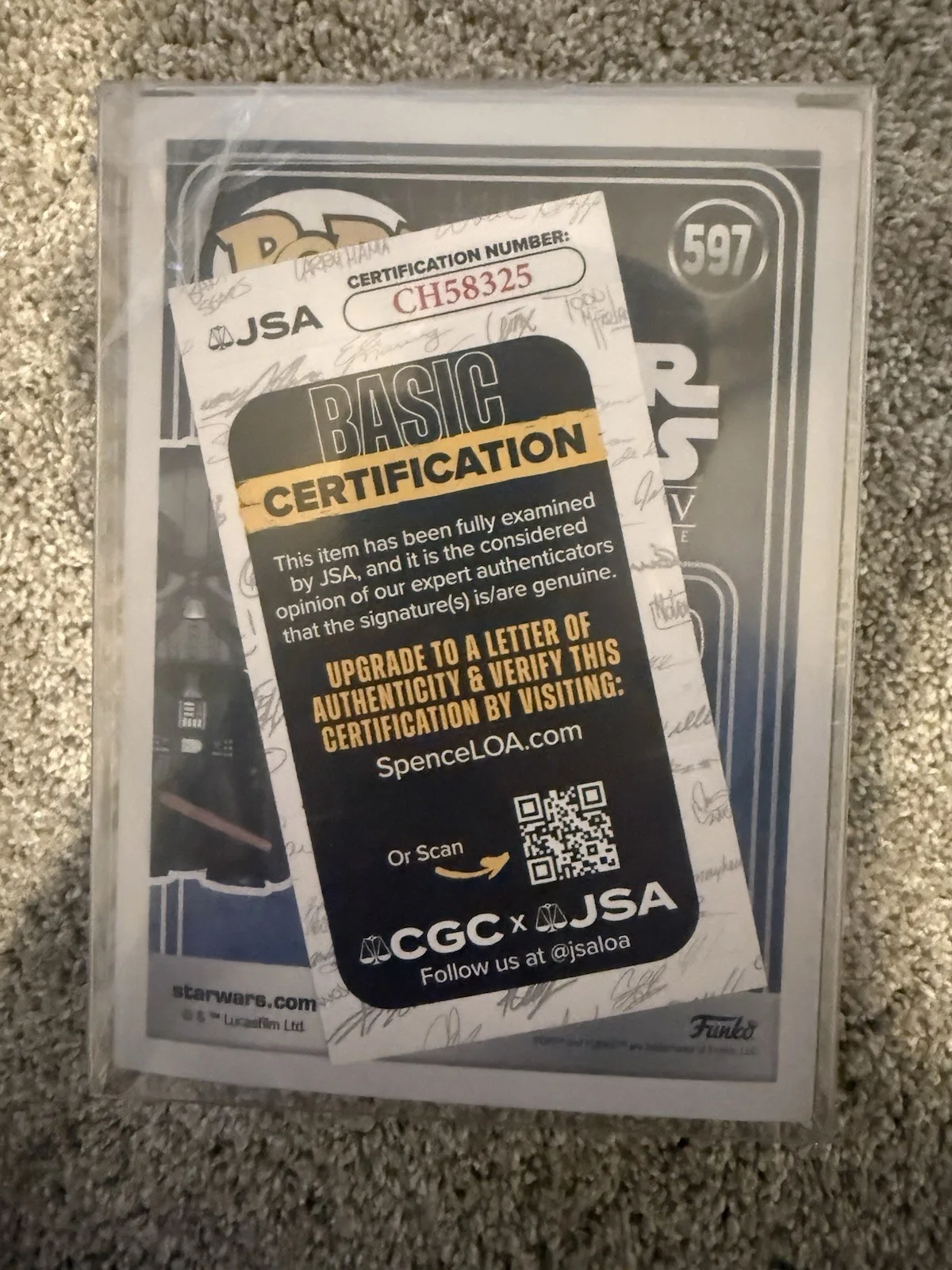 Hayden Christensen — Hayden Christensen Signed Funko W/JSA COA STAR WARS, image 3