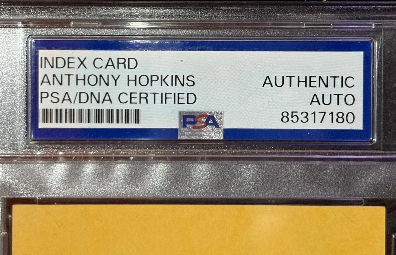 ANTHONY HOPKINS — ANTHONY HOPKINS SIGNED INDEX CARD PSA ENCAPSULATED THE SILENCE OF THE LAMBS, image 2