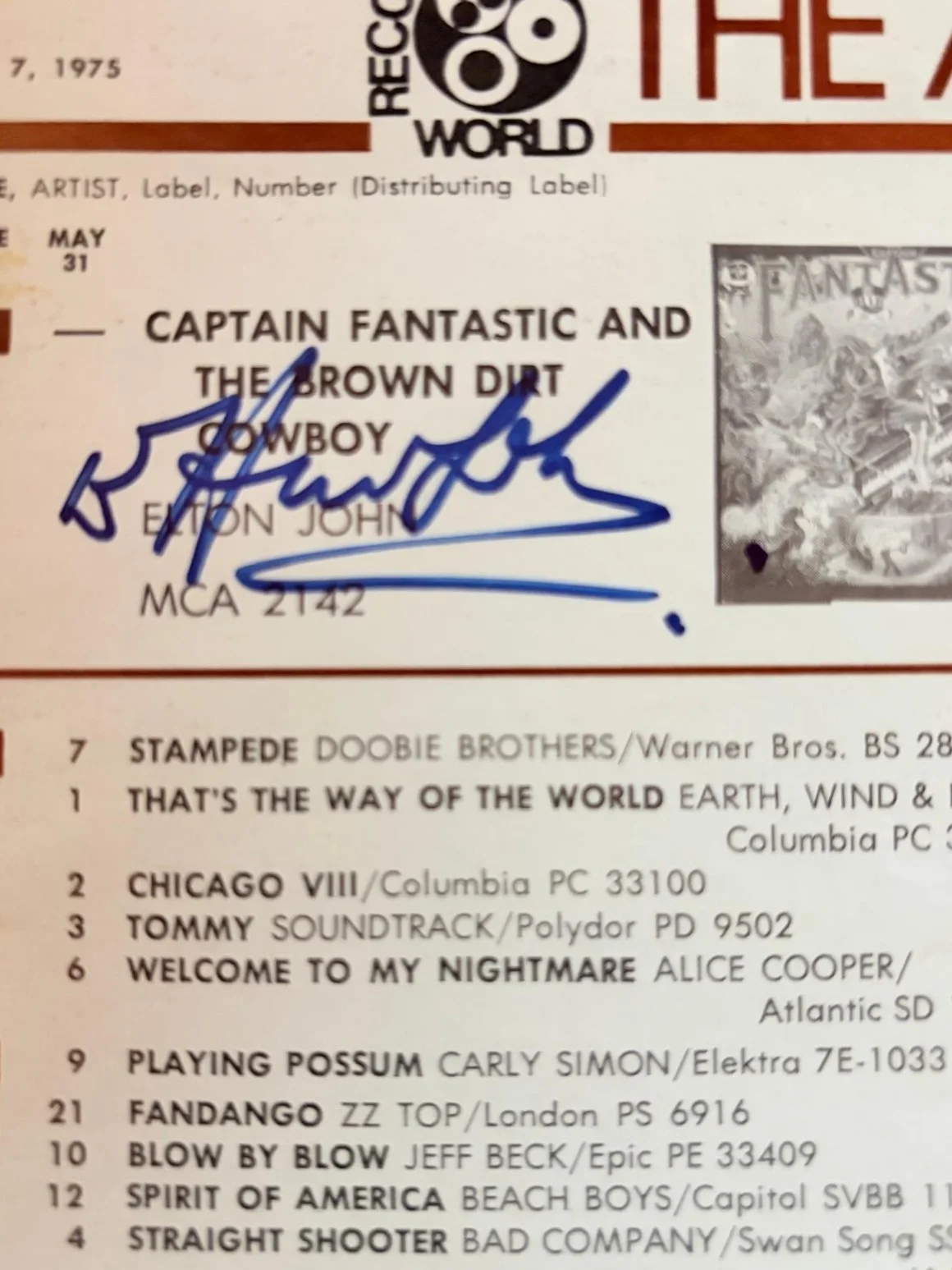 Elton John — ELTON JOHN SIGNED AUTOGRAPHED 11X14 THE TOP ALBUM CHART ROCKET MAN VINTAGE PSA, изображение 2