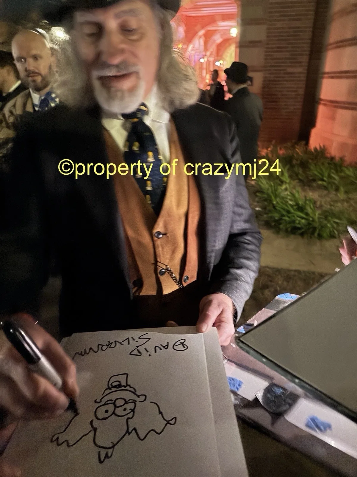 David Silverman Signed Simpsons Sketch Krusty the Clown Autograph Proof SWAU COA, image 4