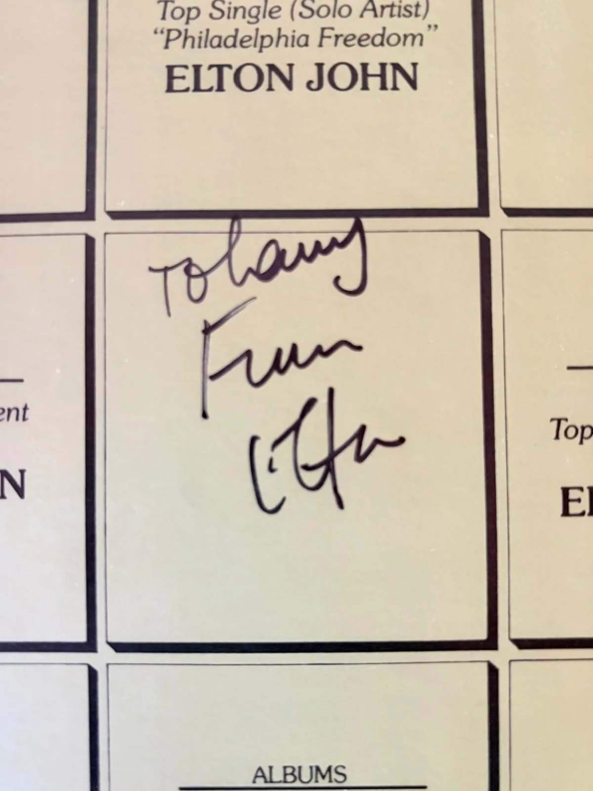 Elton John — ELTON JOHN SIGNED AUTOGRAPHED 11X14 MAGAZINE PAGE MUSIC ROCKET MAN VINTAGE PSA, image 2