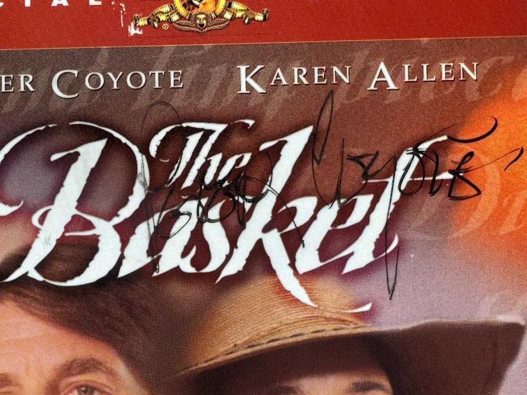 Karen Allen Peter Coyote — KAREN ALLEN & PETER COYOTE Signed The Basket 5.5x8 DVD Cover Backer Card JSA COA, изображение 3