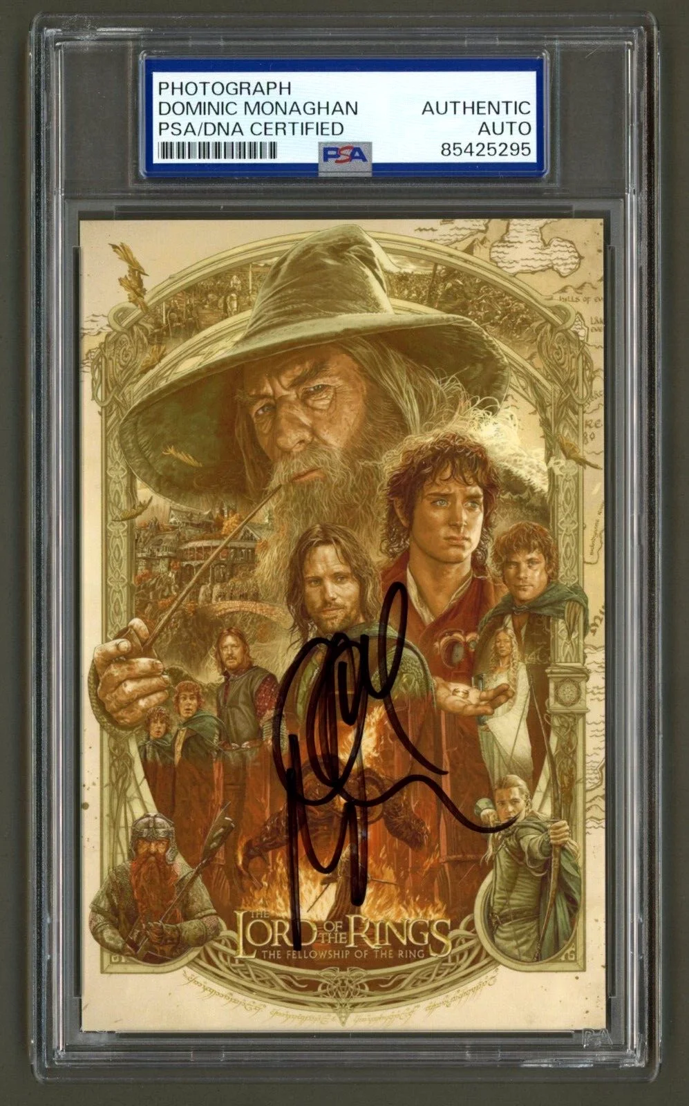 Dominic Monaghan — Dominic Monaghan Signed Photo (PSA) Lord of the Rings Mini Poster Merry Actor