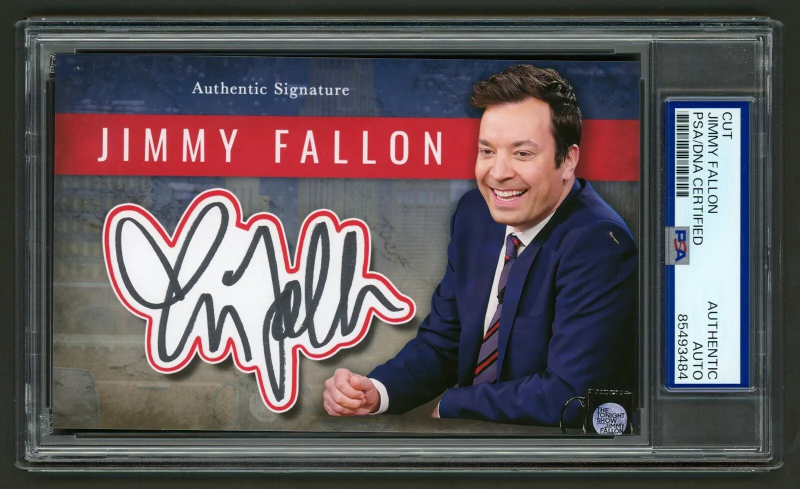 Jimmy Fallon — Jimmy Fallon Signed Cut Display (PSA) Tonight Show Photo Card Talk Show Host