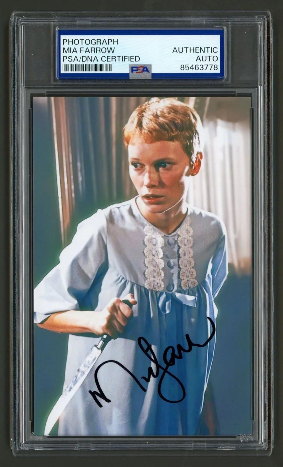 Mia Farrow — Mia Farrow Signed Photo (PSA) Rosemary's Baby Actress Auto