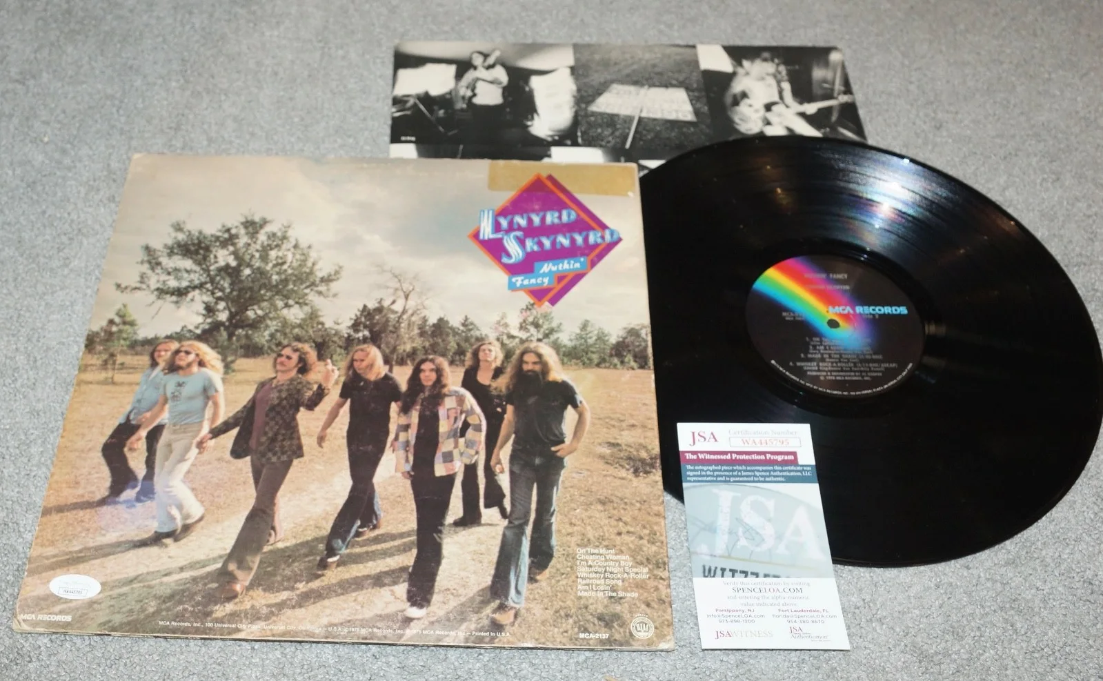 ARTIMUS PYLE Signed LYNYRD SKYNYRD Nuthin Fancy Vinyl LP + JSA COA WA445795, изображение 3