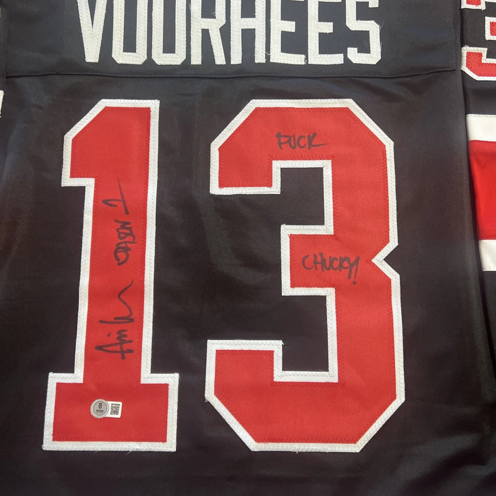 Ari Lehman — Ari Lehman Signed Jason Voorhees Hockey Jersey Friday The 13th w/ COA Beckett, изображение 2