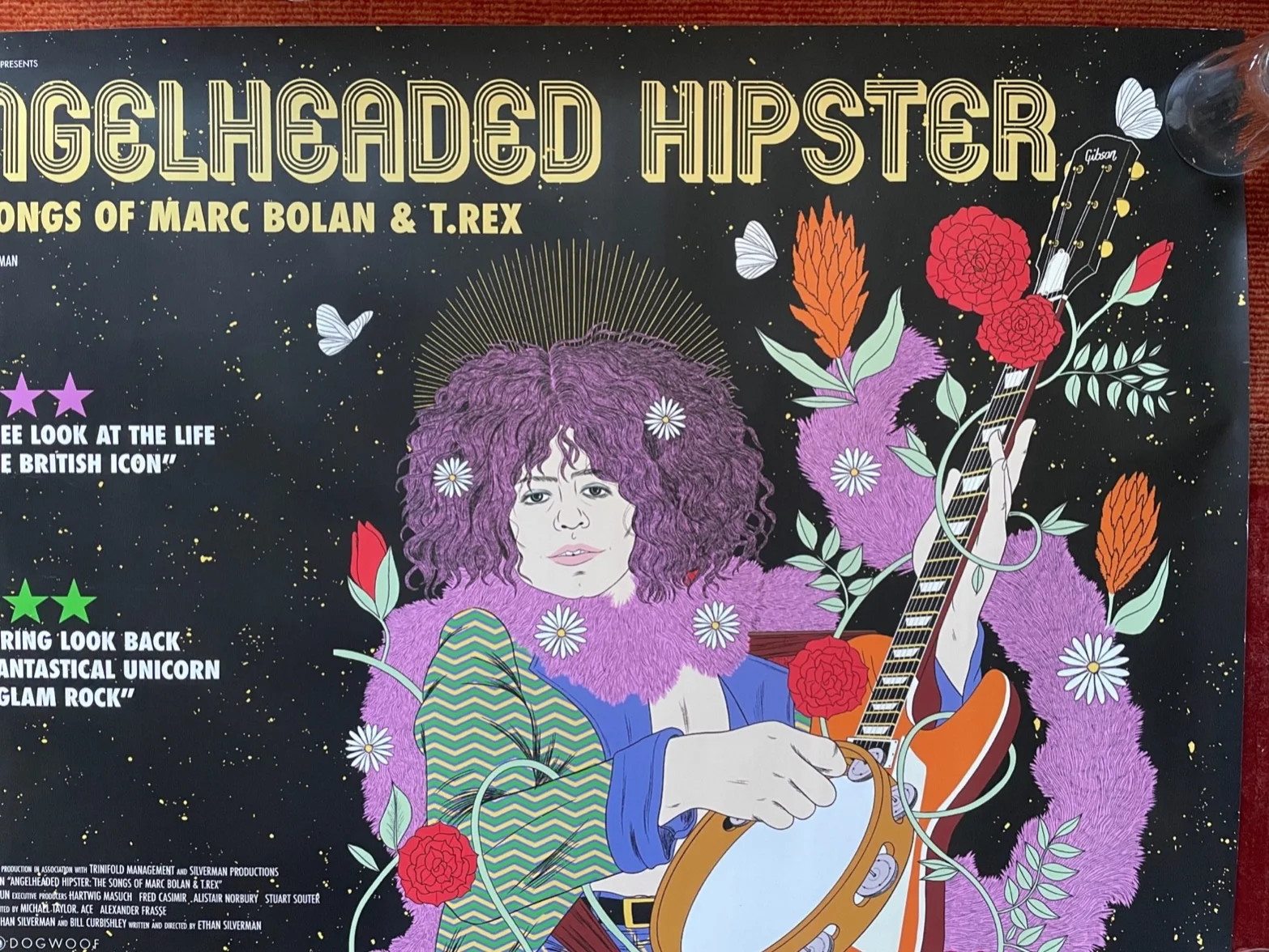 ANGELHEADED HIPSTER (2022) Original UK Quad Movie Film Poster Mark Bolan T.Rex, изображение 3
