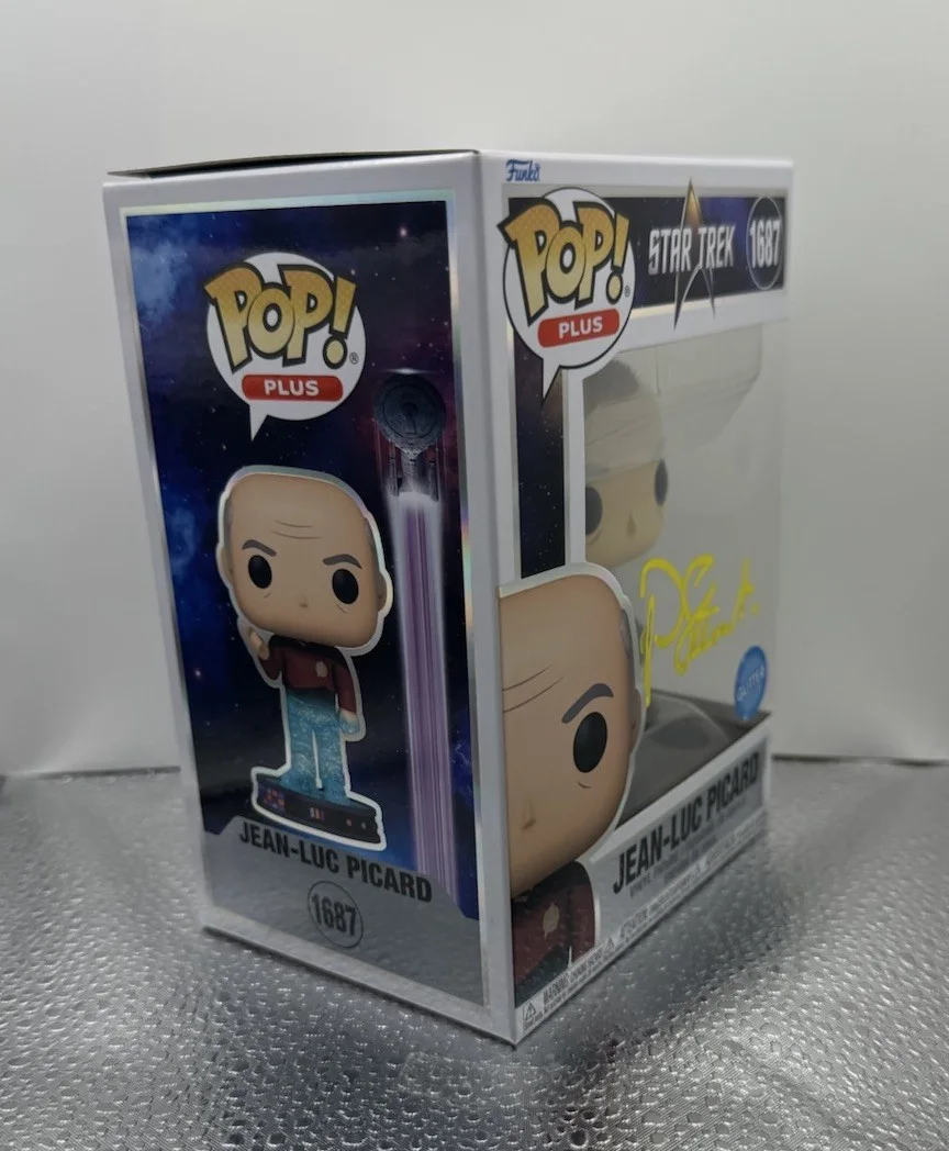 Patrick Stewart — PATRICK STEWART SIGNED STAR TREK JEAN-LUC PICARD FUNKO POP GLITTER BAS BECKETT 2, изображение 2