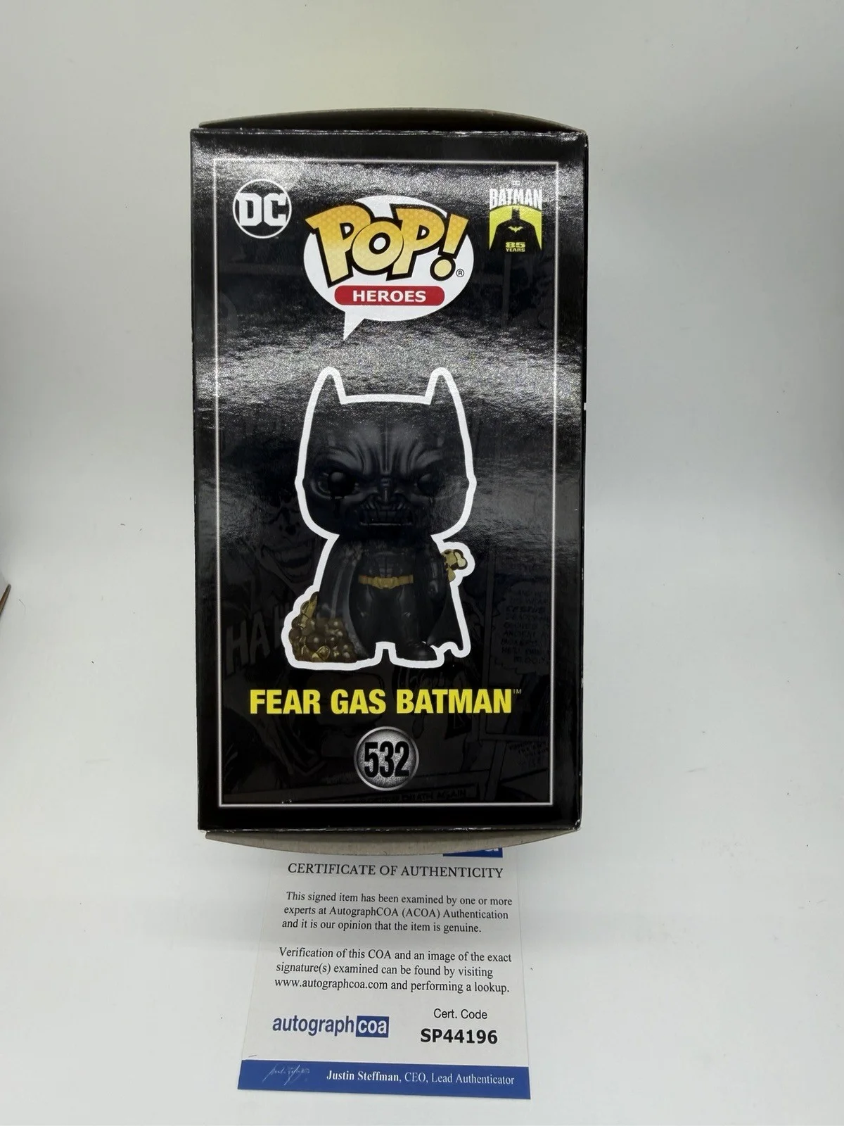 Christian Bale — Christian Bale signed Batman Fear Gas Funko Pop 532, image 5