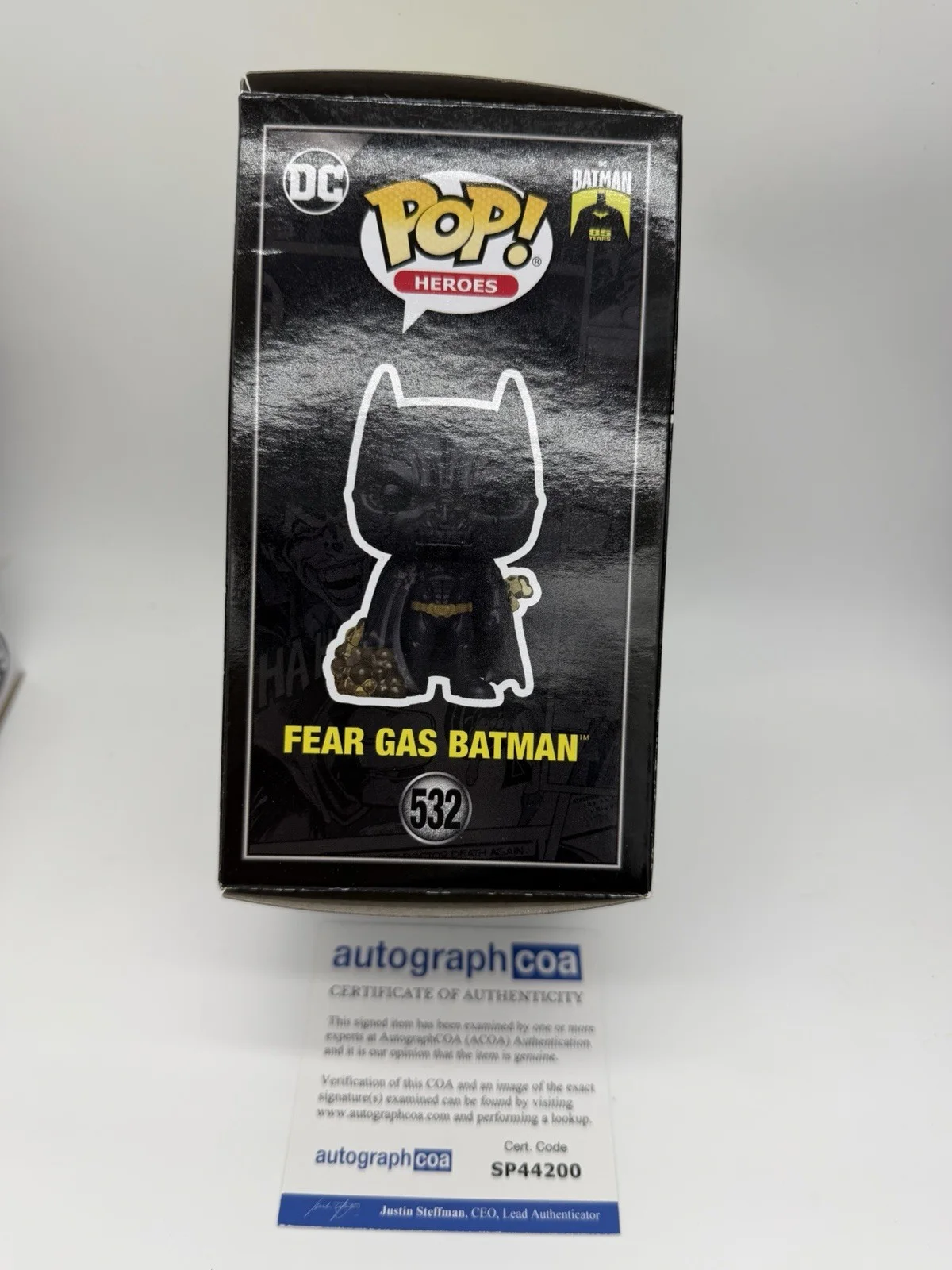 Christian Bale — Christian Bale signed Batman Fear Gas Funko Pop 532 Not Val Kilmer Batarang SNL, изображение 5