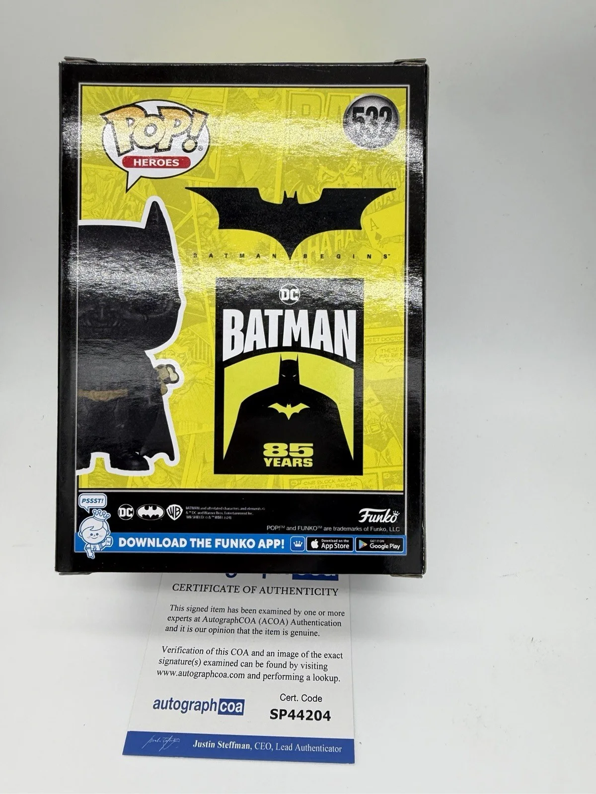 Christian Bale — Christian Bale signed Batman Fear Gas Funko Pop 532 Not George Clooney Robin, изображение 4