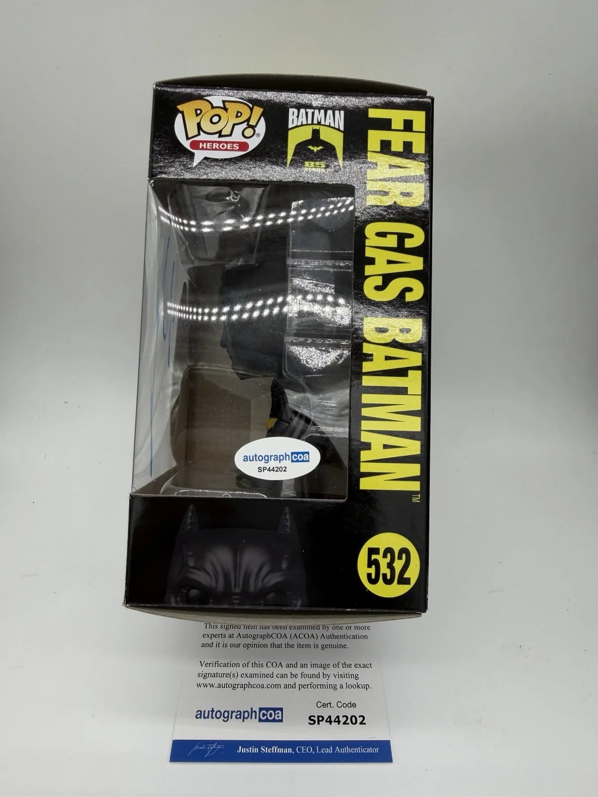 Christian Bale — Christian Bale signed Batman Fear Gas Funko Pop 532 Not Jack Nickleson Gotham, image 3