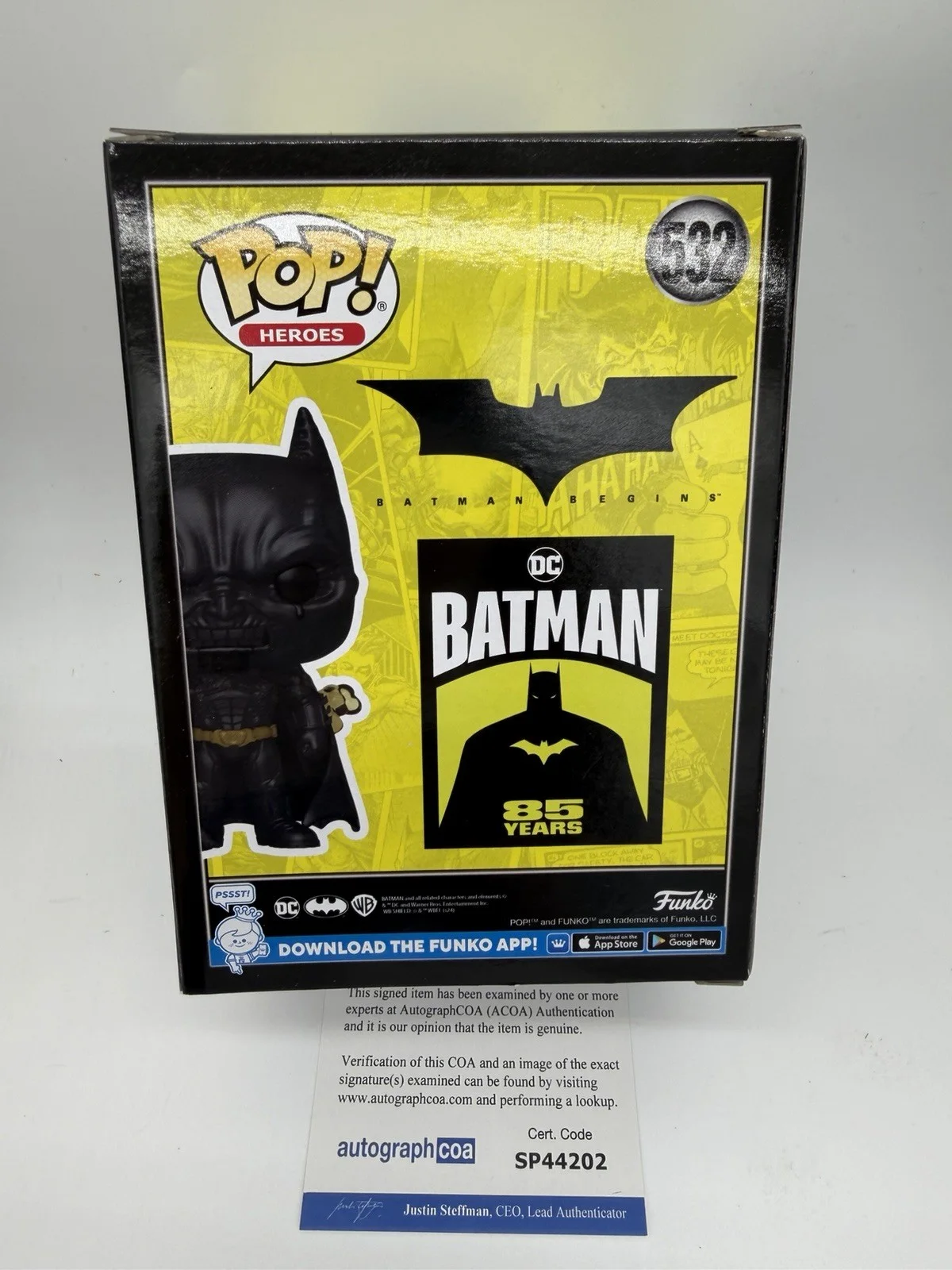 Christian Bale — Christian Bale signed Batman Fear Gas Funko Pop 532 Not Jack Nickleson Gotham, image 4