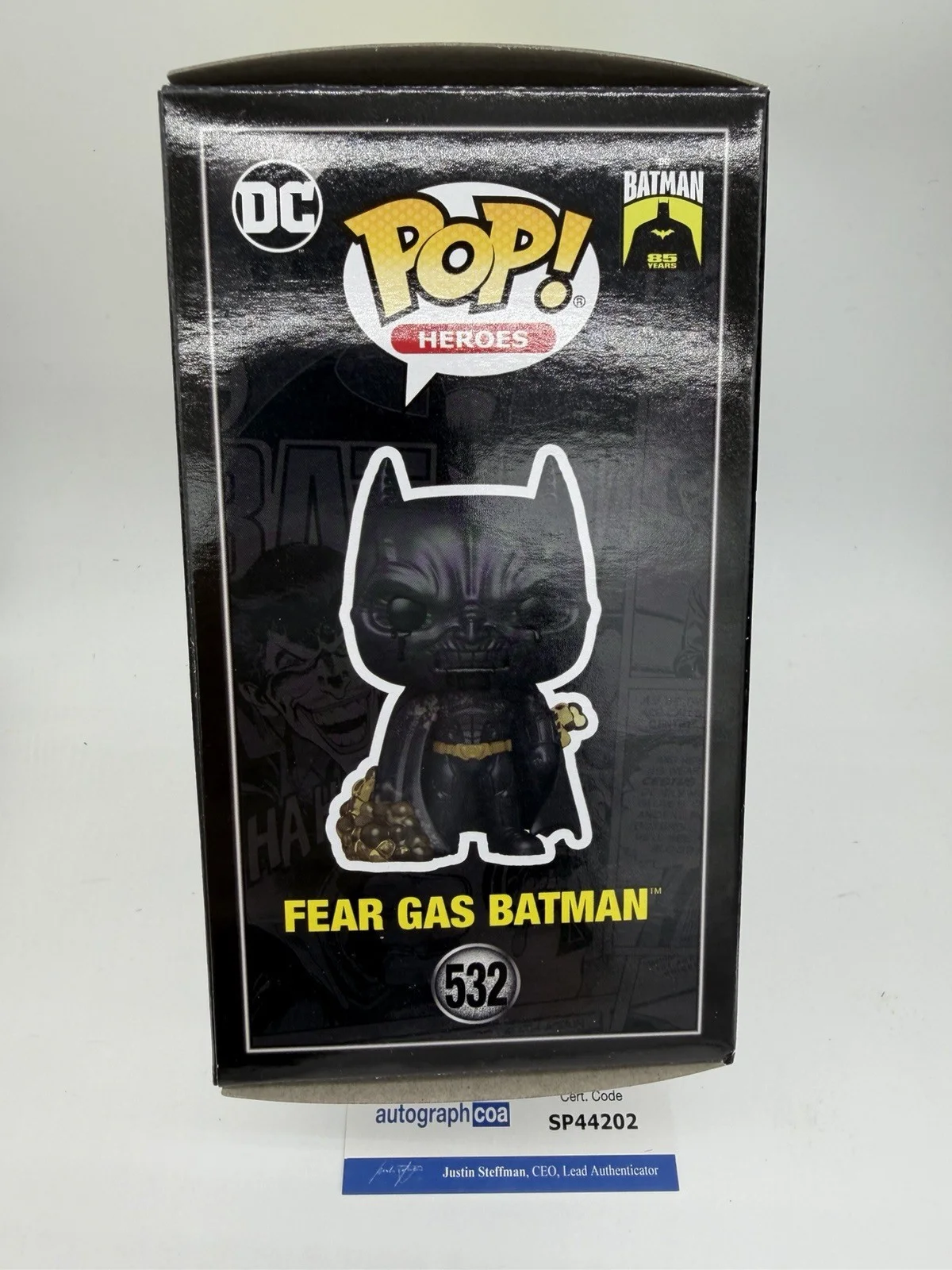Christian Bale — Christian Bale signed Batman Fear Gas Funko Pop 532 Not Jack Nickleson Gotham, image 5