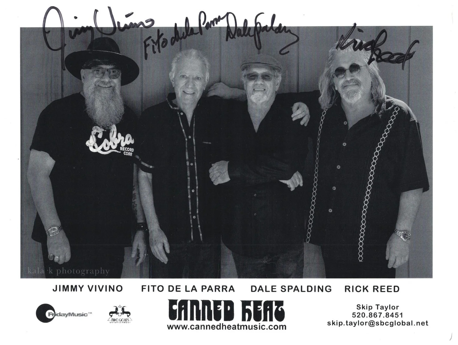 Fito De La Parra — Canned Heat Band Signed Autographed Photo De La Parra Vivino Spalding Reed