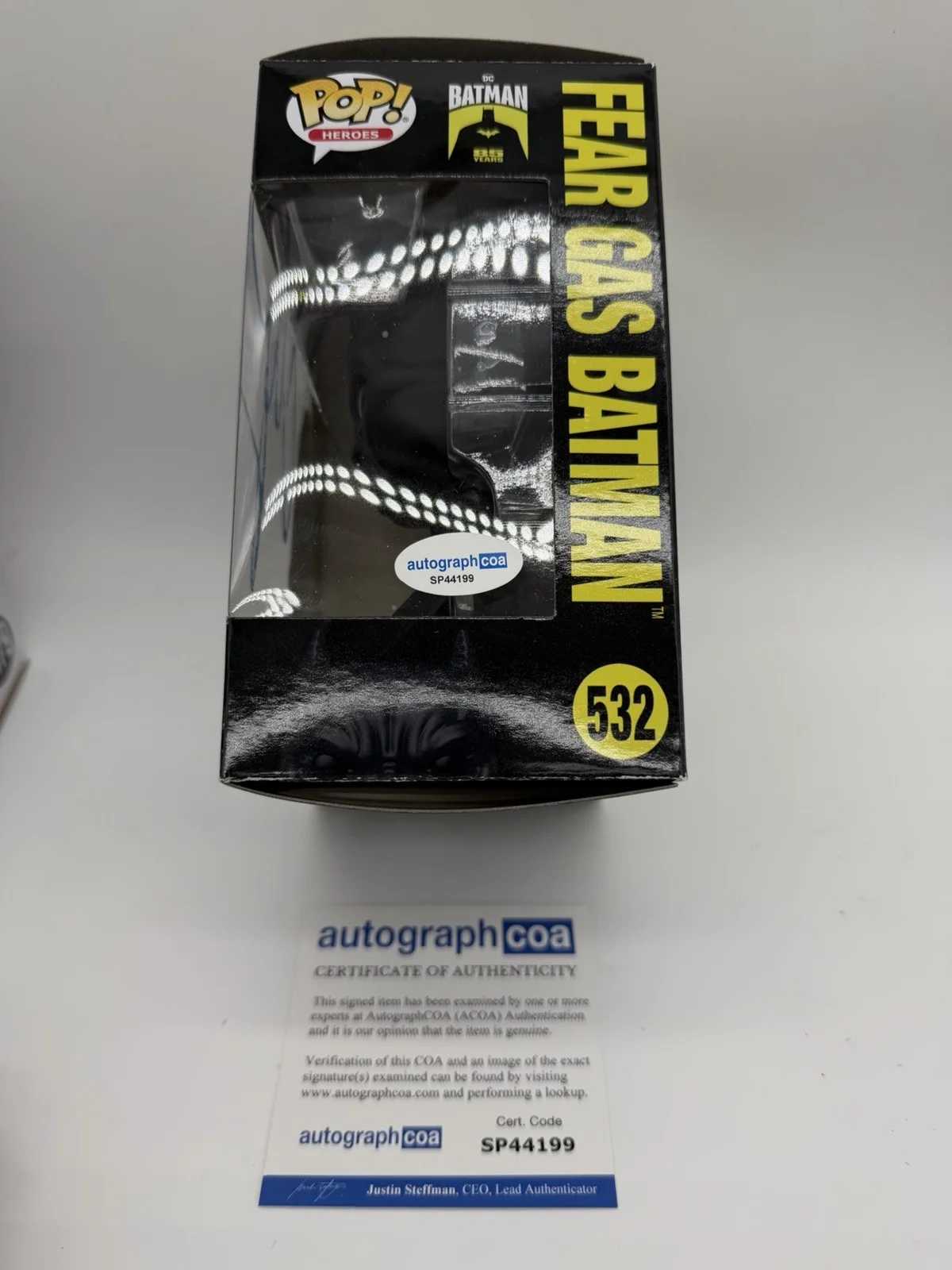 Christian Bale — Christian Bale signed Batman Fear Gas Funko Pop 532 Not Michael Keaton Batmobile, изображение 5