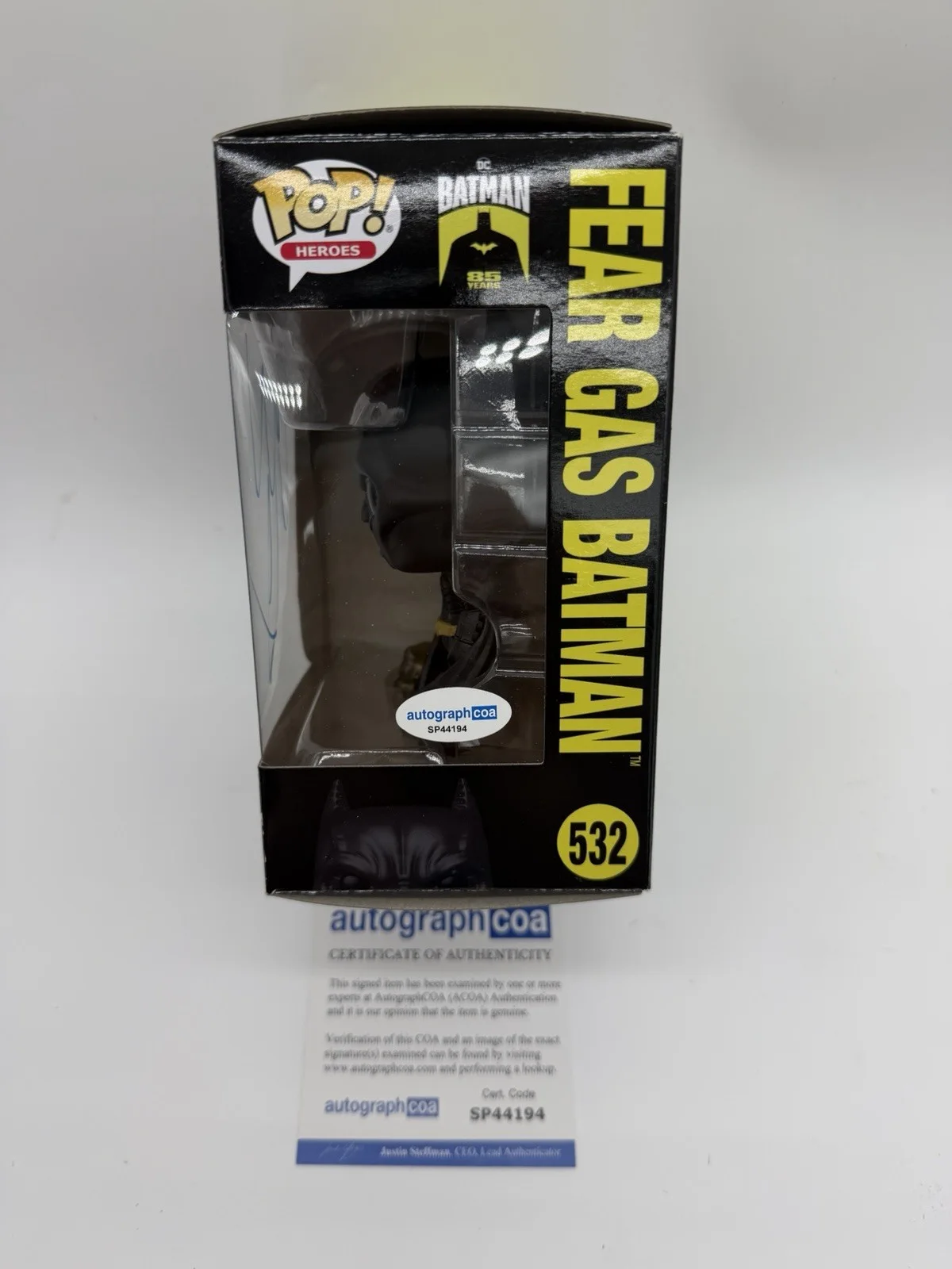 Christian Bale — Christian Bale signed Batman Fear Gas Funko Pop 532 Not Lady Gaga Joker Joaquin, изображение 3