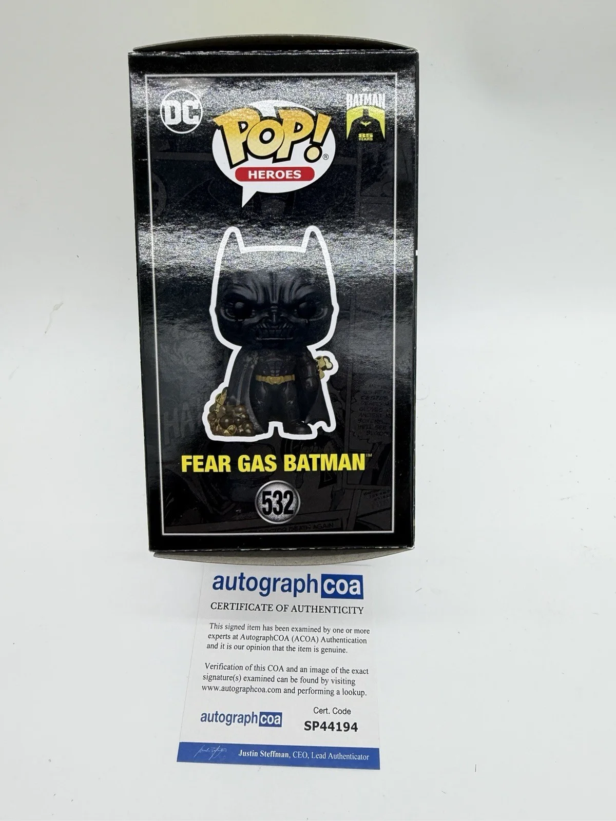 Christian Bale — Christian Bale signed Batman Fear Gas Funko Pop 532 Not Lady Gaga Joker Joaquin, изображение 5