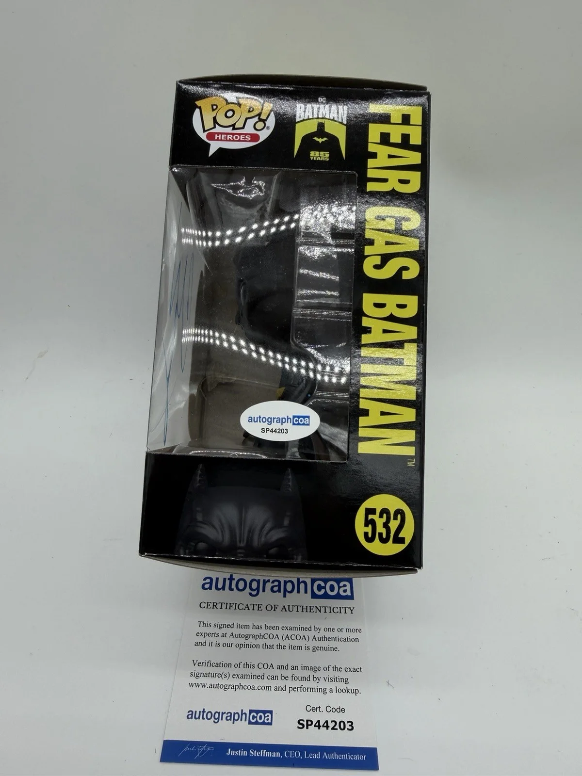 Christian Bale — Christian Bale signed Batman Fear Gas Funko Pop 532 Not Ninja Turtles Leonardo, image 3