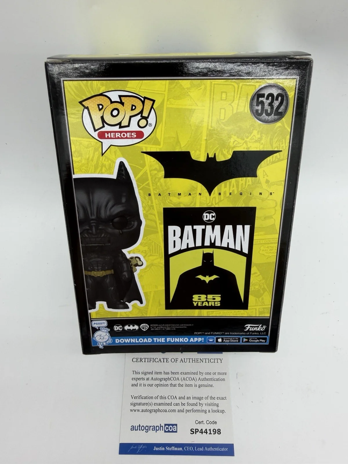 Christian Bale — Christian Bale signed Batman Fear Gas Funko Pop 532 Not Prince Christopher Nolan, image 4