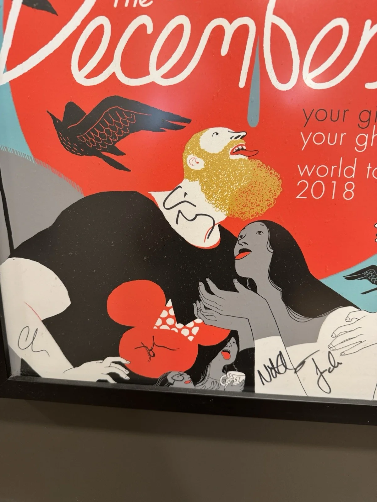 The Decemberists Autographed 2018 Tour Poster Framed Signed, image 3