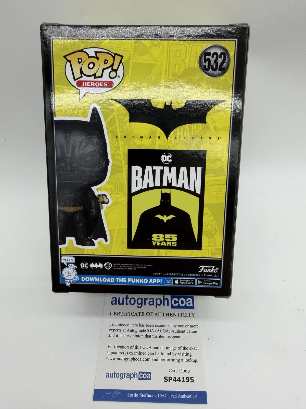 Christian Bale — Christian Bale signed Batman Fear Gas Funko Pop 532 Not Robert Pattinson Zendeya, image 4
