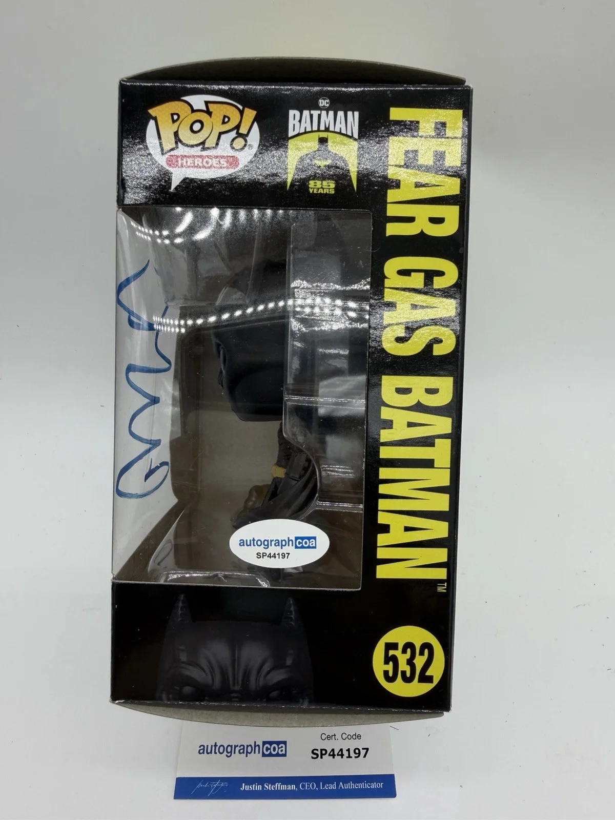 Christian Bale — Christian Bale signed Batman Fear Gas Funko Pop 532 Not Nirvana Michael Keaton, image 3