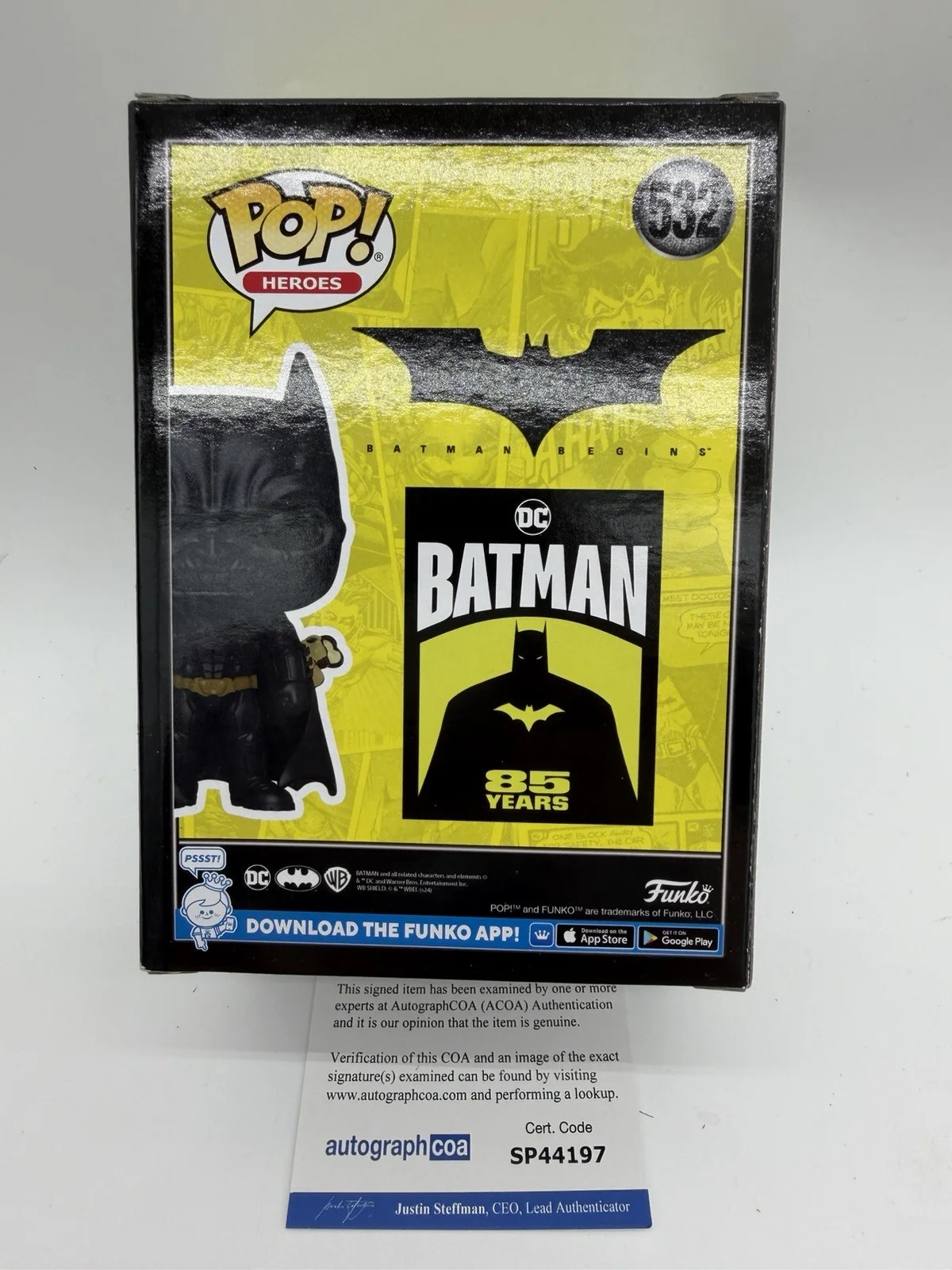 Christian Bale — Christian Bale signed Batman Fear Gas Funko Pop 532 Not Nirvana Michael Keaton, image 4