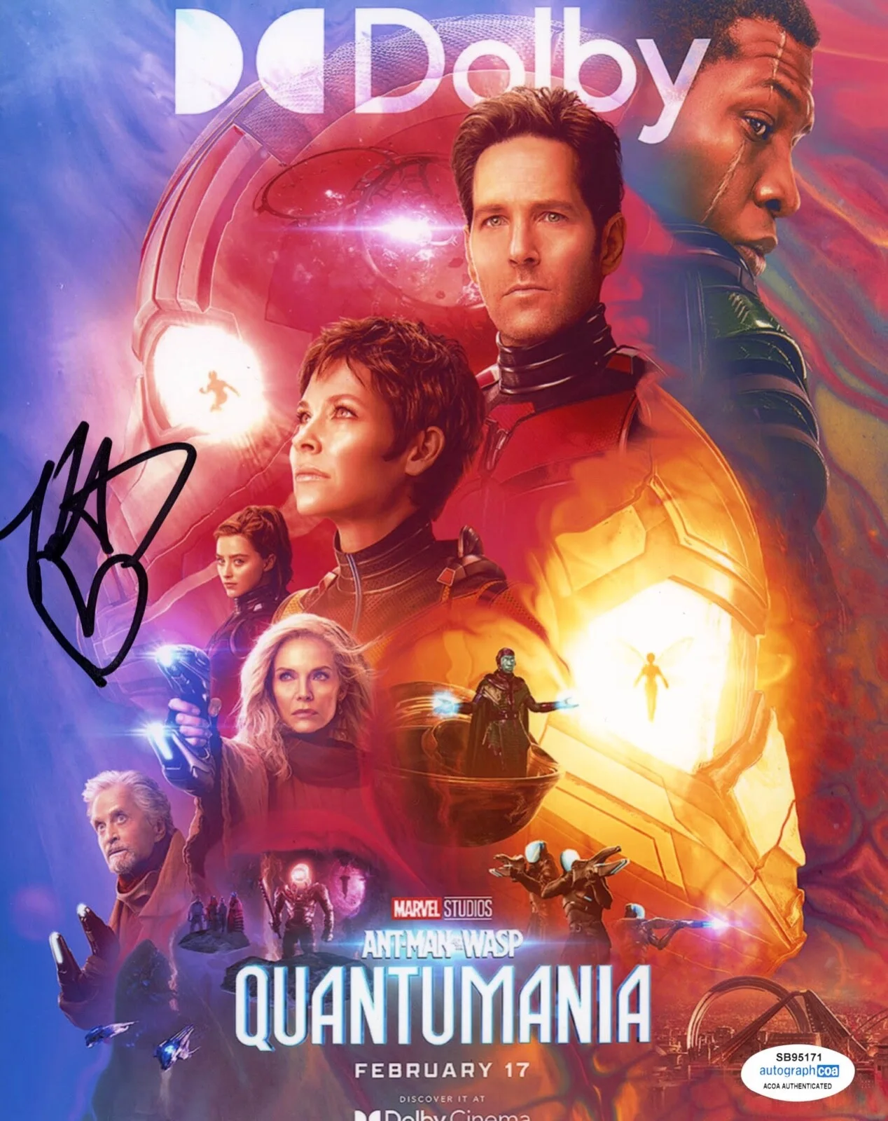 KATHRYN NEWTON — Kathryn Newton signed "ANTMAN WASP QUANTUMANIA" 8x10 Photo PROOF d ACOA COA, изображение 3