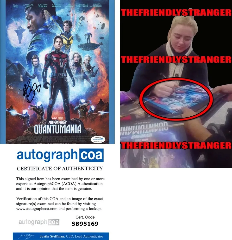 KATHRYN NEWTON — Kathryn Newton signed "ANTMAN WASP QUANTUMANIA" 8x10 Photo EXACT PROOF b ACOA