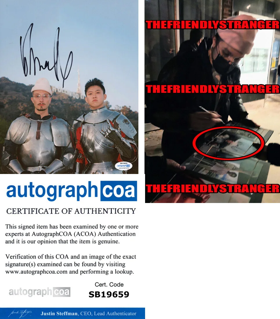 BBNO — Rapper BBNO$ signed "EDAMAME" 8x10 Photo Exact Proof LALALA Rich Brian ACOA COA