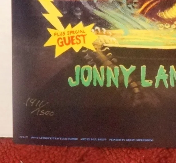 Blues Traveler Poster w Jonny Lang Boston Halloween 1997 SN by Bill Brent, изображение 2