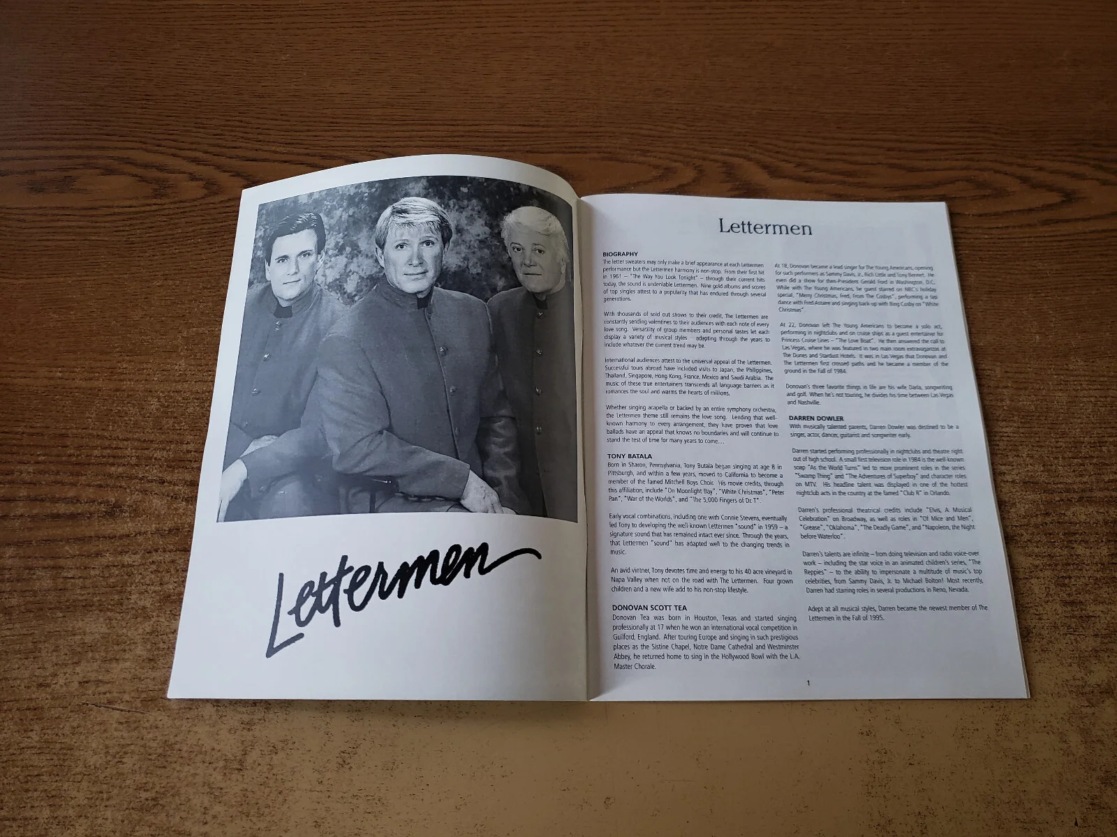 ALL LETTERMEN SIGNED 2005 MINT-EXC CONCERT BOOKLET 28 PAGES BISMARCK ND CONCERT, изображение 4