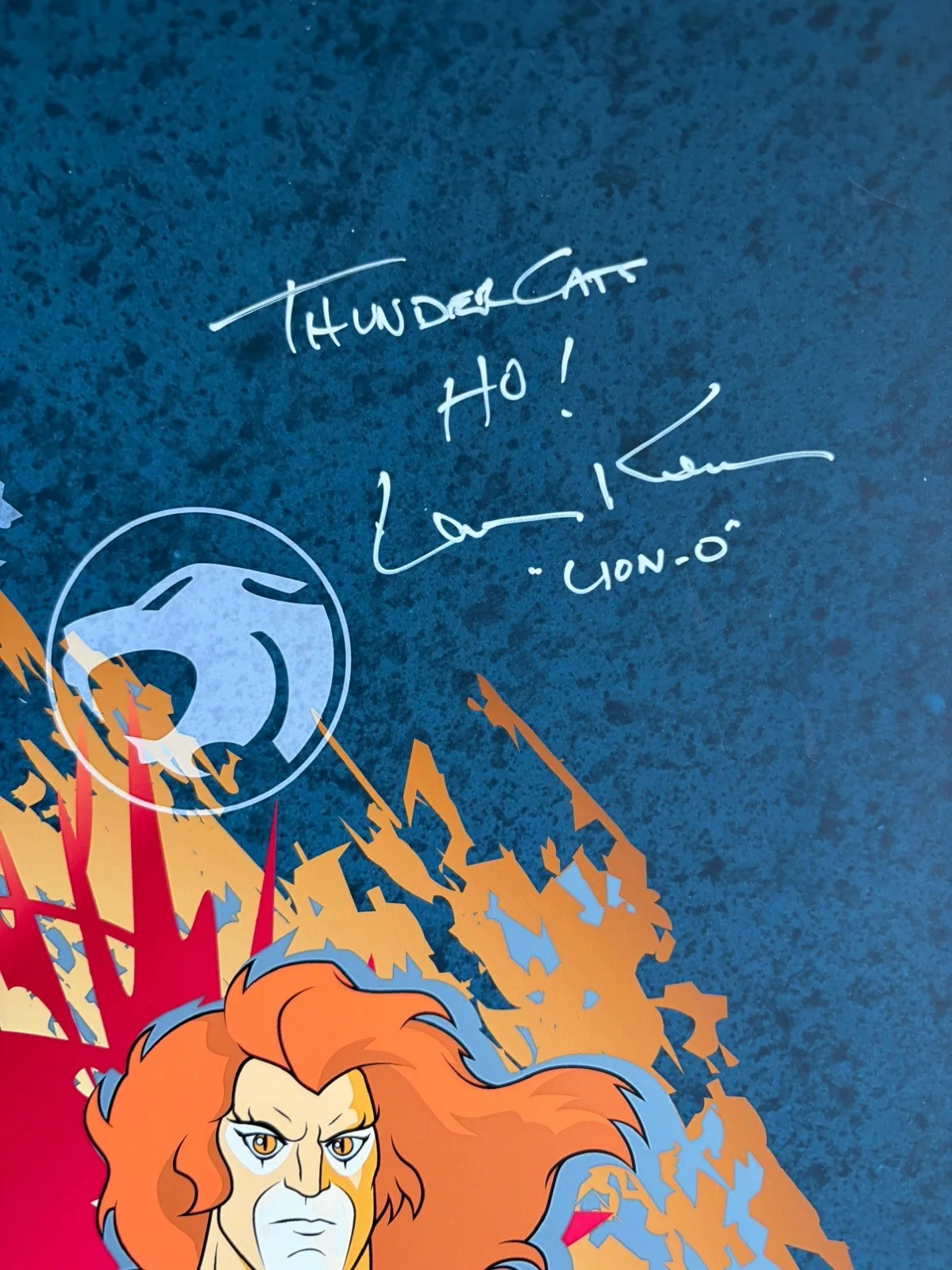 Larry Kenney — Larry Kenney Signed Thundercats 17x24 Poster Print AUTO Lion-O JSA Rare inscribe, image 3