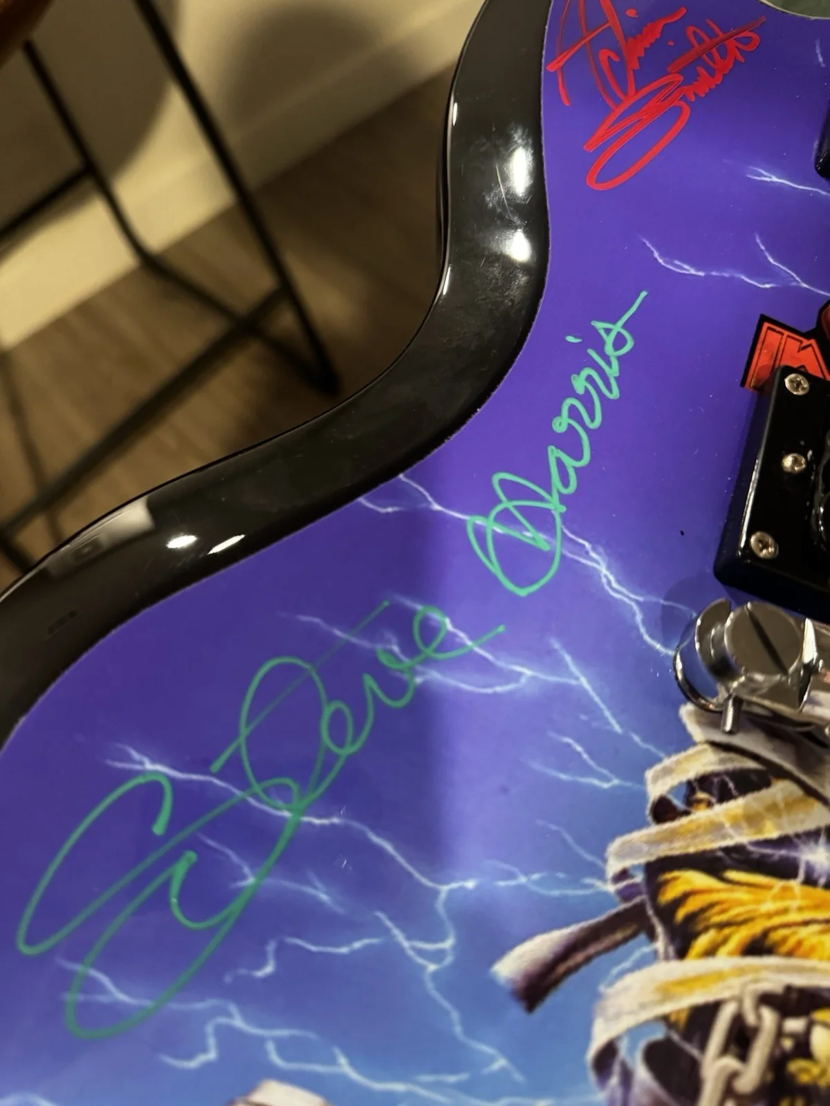 Iron Maiden Signed Epiphone SG Guitar 5/6 Band Autographs + COA Eddie Art, изображение 2