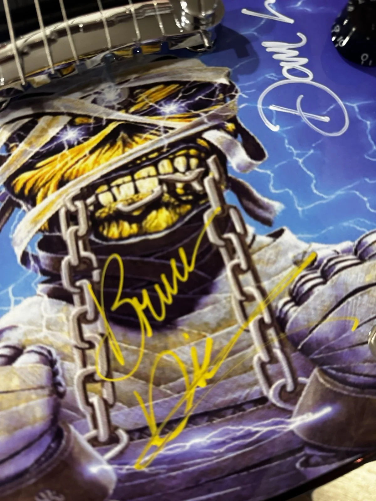 Iron Maiden Signed Epiphone SG Guitar 5/6 Band Autographs + COA Eddie Art, изображение 3