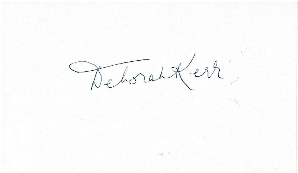 DEBORAH KERR — DEBORAH KERR HAND SIGNED 5X3 CARD WITH UNSIGNED B/W PHOTO, изображение 3