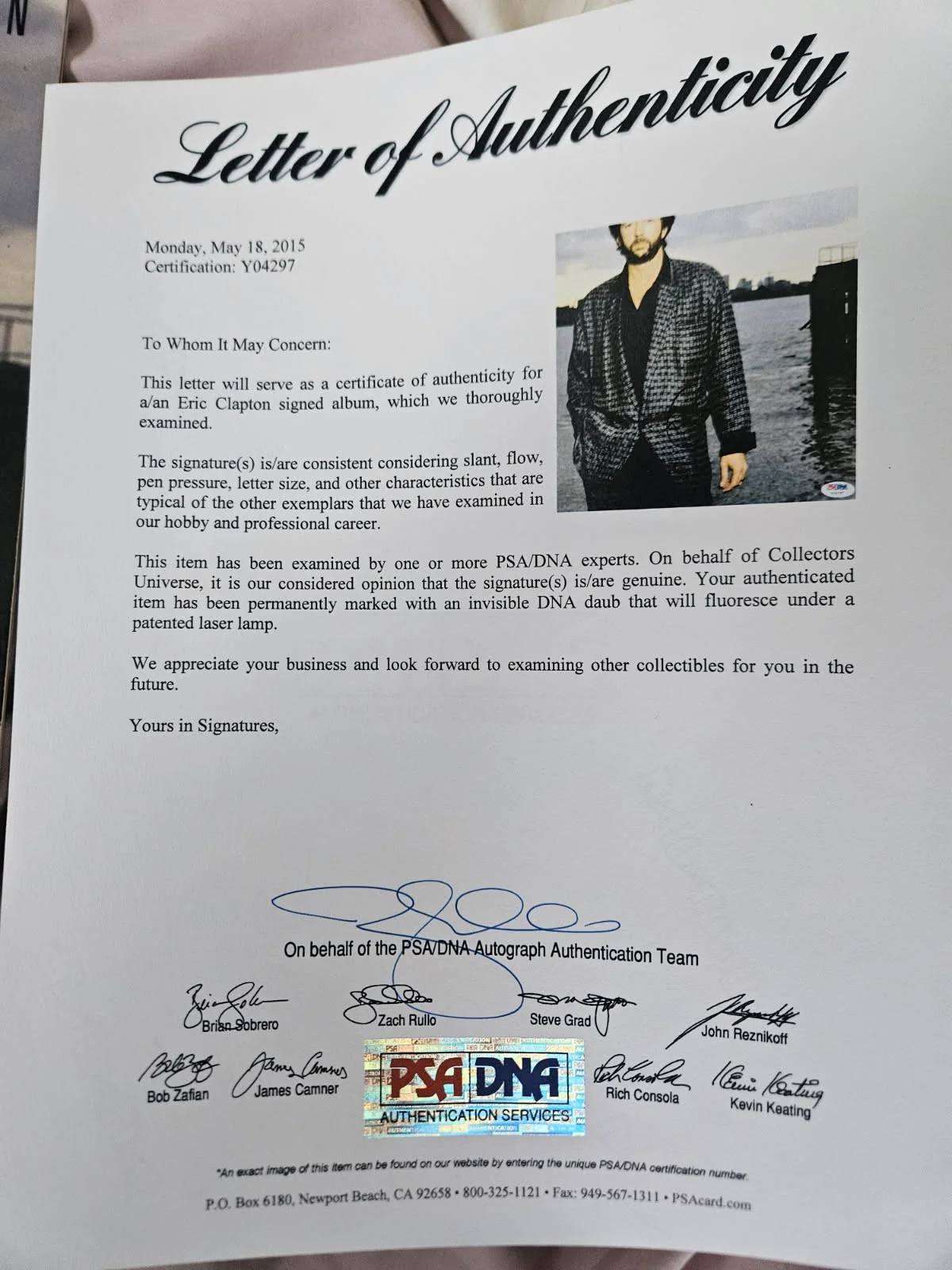 Eric Clapton autographed AUGUST ALBUM PSA DNA Certified, image 3