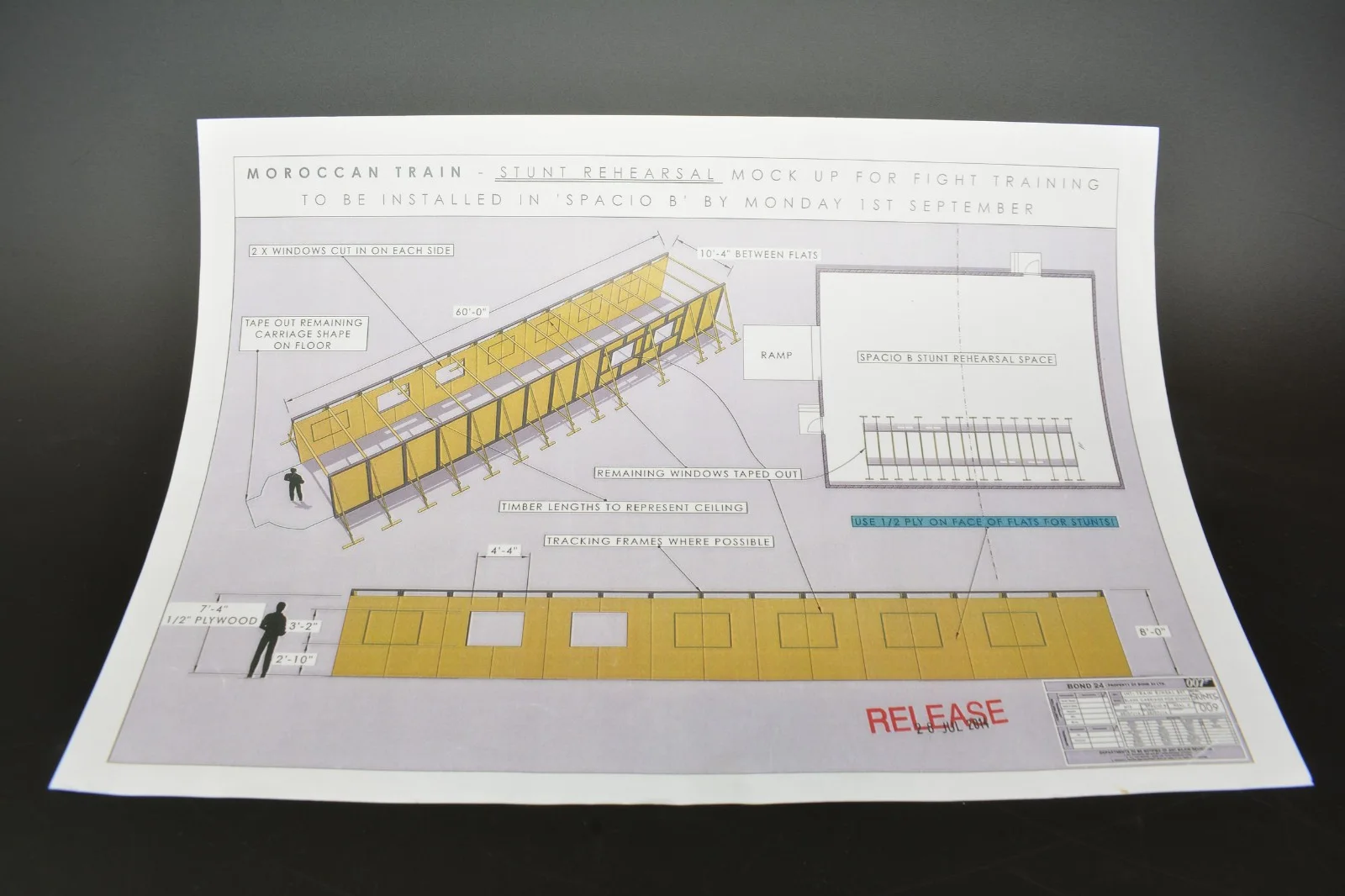 SPECTRE (2015) – 7 Production‑Issued Blueprints – Stunts/Props/Set Dec, image 2