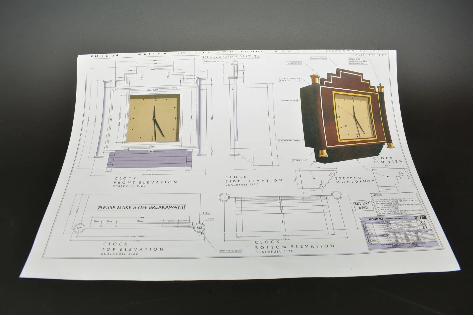 SPECTRE (2015) – 7 Production‑Issued Blueprints – Stunts/Props/Set Dec, image 3