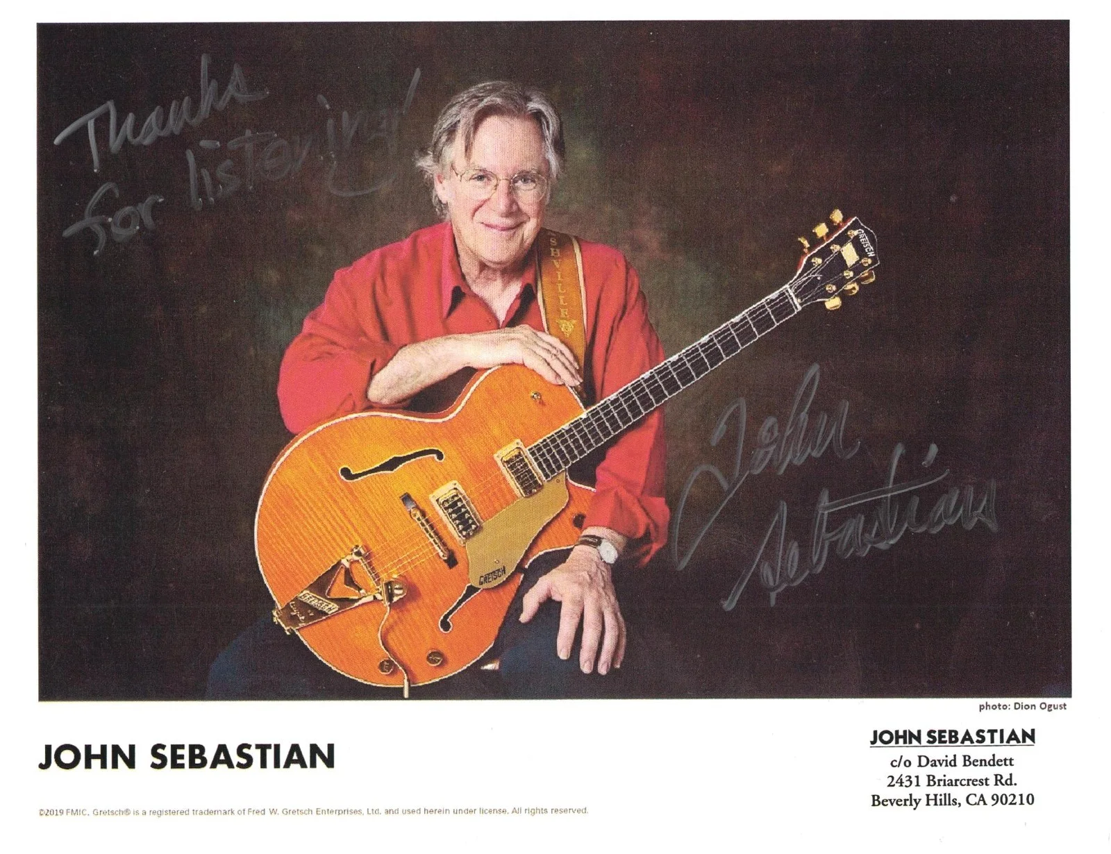 John Sebastian — John Sebastian Signed Autographed 8 1/2 x 11 Photo Singer Guitarist