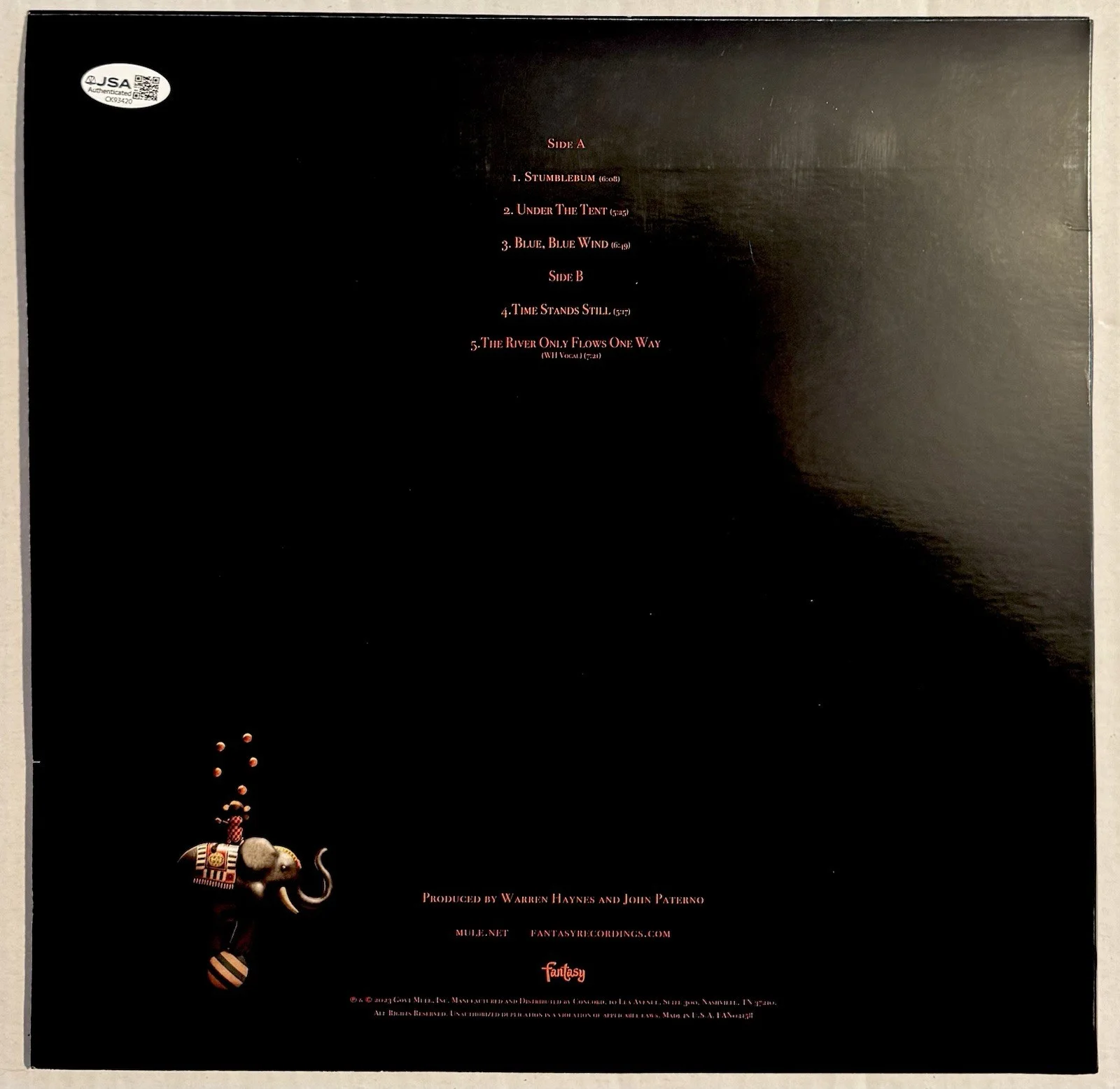 Gov’t Mule Signed Autographed “Time Of The Signs” Vinyl By The Band Warren JSA, изображение 2