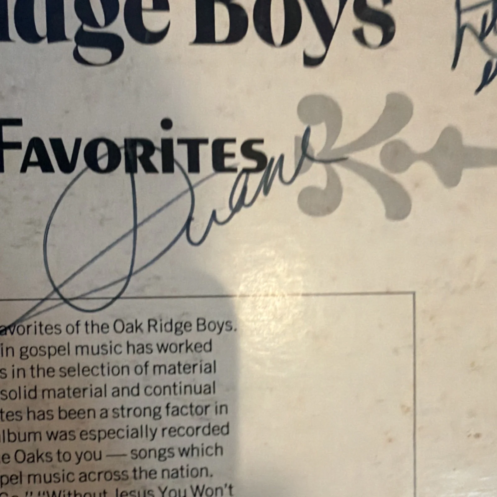 The Oak Ridge Boys Sing Their Favorites Signed Original Vinyl LP Autographed, image 4