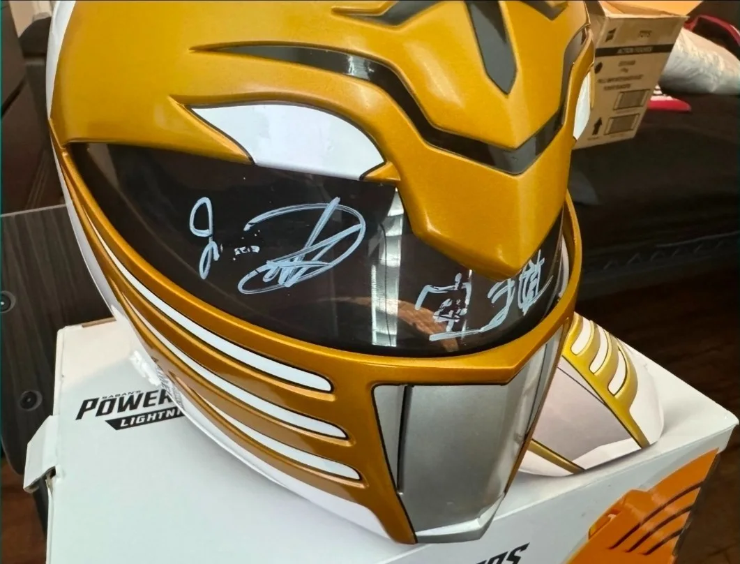 Jason David Frank — Jason David Frank Autograph Signed White Ranger Lightning Collection Helmet, image 3